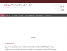 Tablet Screenshot of lornathomasmddermatology.com